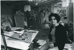 Sonia Lawson in her studio in the 1980's