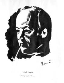 Drawing of Fred Lawson by Jacob Kramer